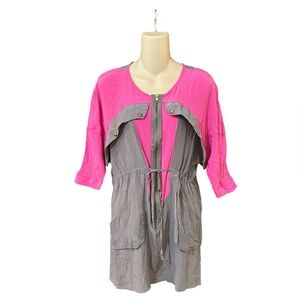 Aryn K Pink and Gray Silk‎ Dress